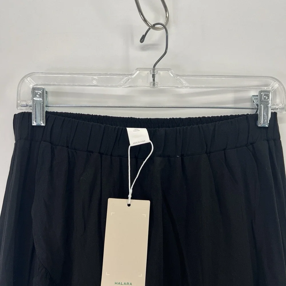 Halara Maxi Skirt Sz M Black High Waist Tiered Ruffle Hem Flowy Boho Resort - Picture 3 of 15